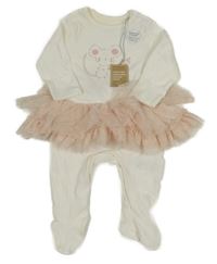 Nové - Bílo-růžový overal s myškou a tylovou sukní Mothercare