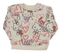 Smetanová mikina s Hello Kitty a srdíčky Nutmeg