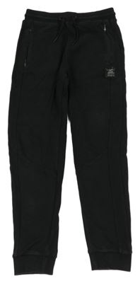 Černé žebrované tepláky F&F