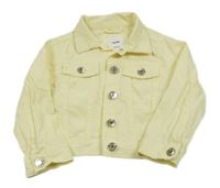 Světležlutá riflová crop bunda Sinsay