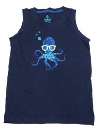 Tmavomodré tílko s chobotnicí Lupilu