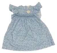 Nové - Světlemodro-bílé květované šaty 