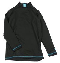 Černo-světlemodrá thermo mikina s nášivkou