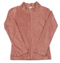 Růžové žebrované sametové triko HEMA 