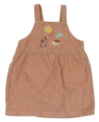 Růžové žebrované sametové laclové šaty s králíčkem M&S