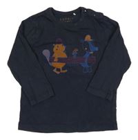 Tmavošedé triko s bobrem a jezevcem Esprit