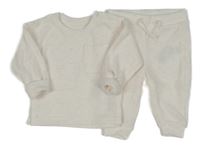 2set - Světlebéžová žebrovaná úpletová mikina + tepláky Primark