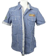 Pánská modro-bílá kostkovaná košile s nápisem Lee Cooper 