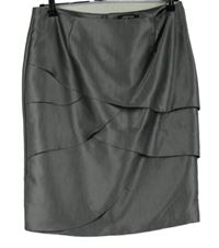 Dámská šedá pouzdrová sukně s volánky Papaya 