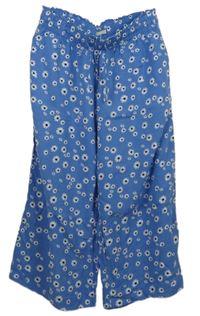 Dámské světlemodré květované culottes kalhoty Laura Torelli 