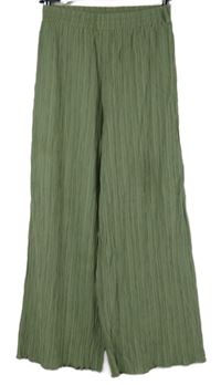 Dámské světlekhaki plisované culottes kalhoty Shein 