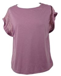 Dámské růžovofialové tričko s krajkou 