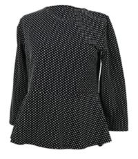 Dámská černo-bílá puntíkovaná peplum halenka Savida 