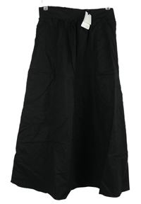 Nové - Dámská černá plátěná midi sukně Primark 