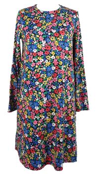 Dámské černo-barevné kytičkované šaty F&F