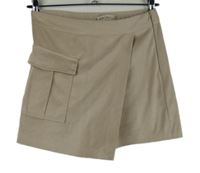 Dámská béžová semišová skort sukně s kapsou Amisu