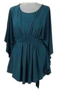 Dámská petrolejová volná tunika se zavazováním Amisu