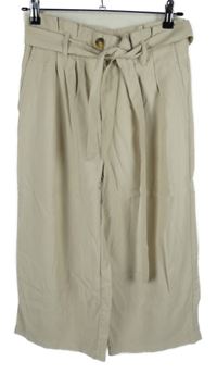 Dámské béžové culottes kalhoty s páskem Only 
