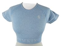 Dámské světlemodré sportovní crop tričko Gymking 