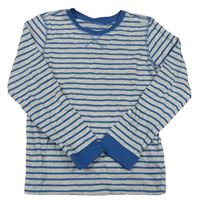 Šedo-modré pruhované triko Tchibo