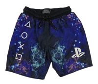 Modro-černé plážové kraťasy s flíčky Playstation Primark