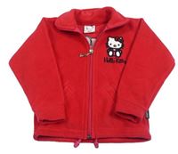 Tmavorůžová fleecová propínací mikina s Hello Kitty 