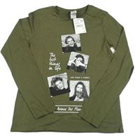Khaki triko s dívkami C&A