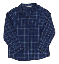 Tmavomodro-červeno-bílá kostkovaná košile H&M