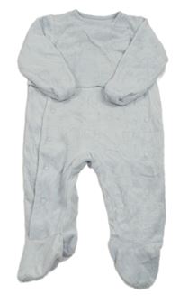 Světlemodrý sametový overal s medvědy Mothercare