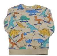 Béžová mikina s dinosaury M&S