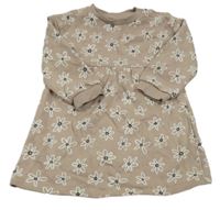 Béžové květinové teplákové šaty Tu