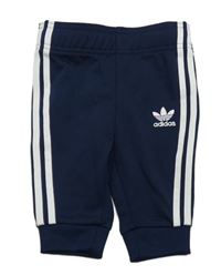 Tmavomodré sportovní tepláky s logem Adidas