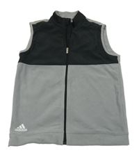 Černo-šedá šusťákovo/fleecová propínací vesta Adidas