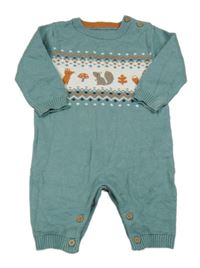 Modro-bílý pletený overal s obrázky Nutmeg