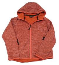 Vínovo-růžová melírovaná propínací funkční mikina s kapucí Icepeak