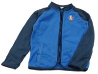 Modro-tmavomodrá fleecová propínací mikina s dinem Lily & Dan