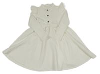 Bílé vzorované teplákové šaty s knoflíčky Shein