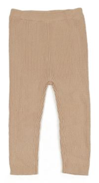 Světlerůžové žebrované pletené legíny George