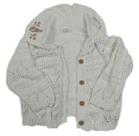 Bílý perforovaný propínací svetr s králíčkem Petrem M&S