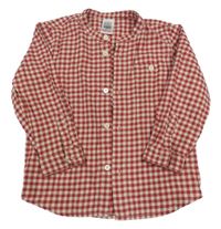 Červeno-béžová kostkovaná košile s kapsou Zara baby