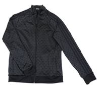 Černo-šedá propínací mikina s logy Adidas