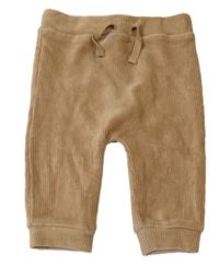 Hnědé sametové žebrované tepláky Nutmeg
