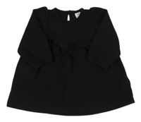 Černé krepové šaty s volánem H&M