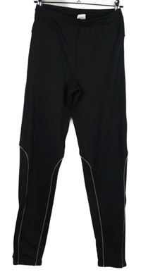 Pánské černé sportovní kalhoty s proužky 