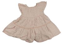 Světlerůžovo-bílé kostkované šaty Mothercare