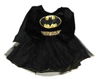 Kostým - Černé sametové šaty s tylovou sukní - Batman