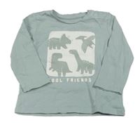 Šedozelené triko s dinosaury C&A