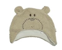 Béžová huňatá čepice - medvěd zn. Mothercare