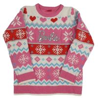 Růžovo-bílo-modrý vzorovaný svetr Barbie V by Very