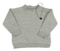 Šedá prošívaná mikina s hvězdou Tu